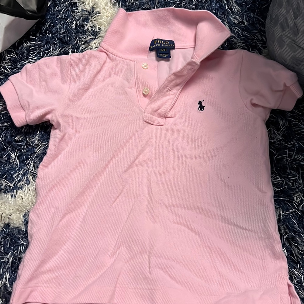 Gently worn and loved boys 3t polo in pink